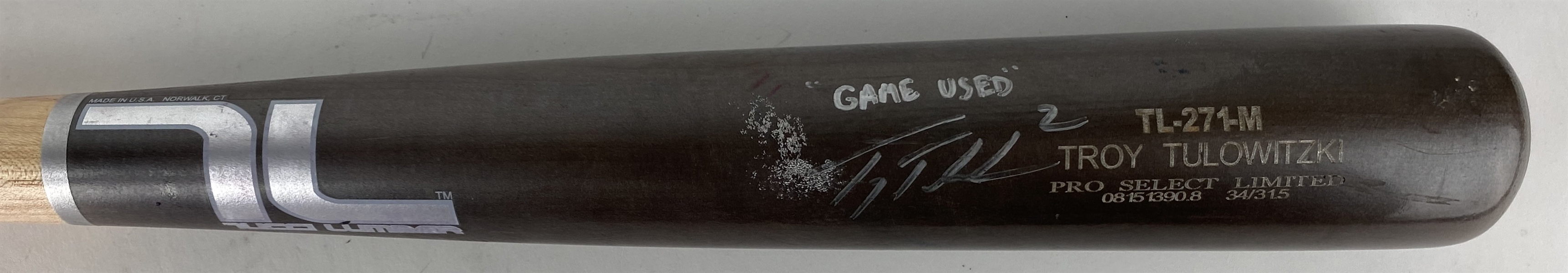 Troy Tulowitzki Signed & Game Used 2013 Tucci TL-271-M Baseball Bat - PSA/DNA GU 9.5!