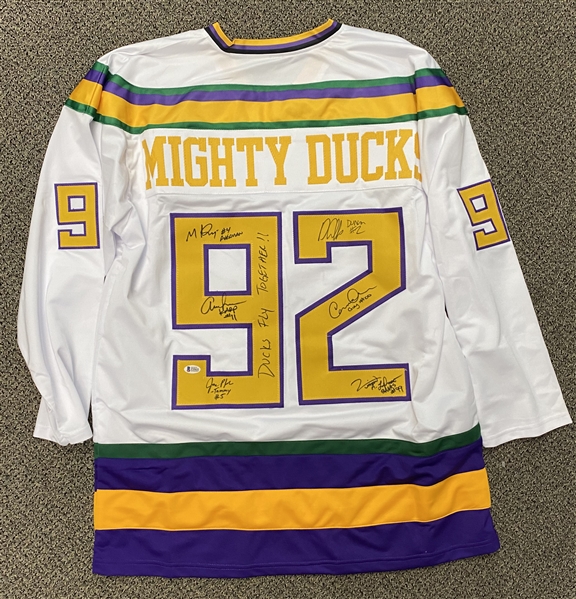 The Mighty Ducks Multi-Signed Movie Jersey (Beckett/BAS)