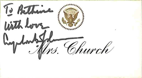 Lyndon B. Johnson Signed 2.5" x 4" Presidential Invitation (Beckett/BAS)