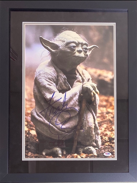 Star Wars: Frank Oz Signed 12" x 18" Color Photo with "Yoda" Inscription in Custom Framed Display (PSA/DNA)