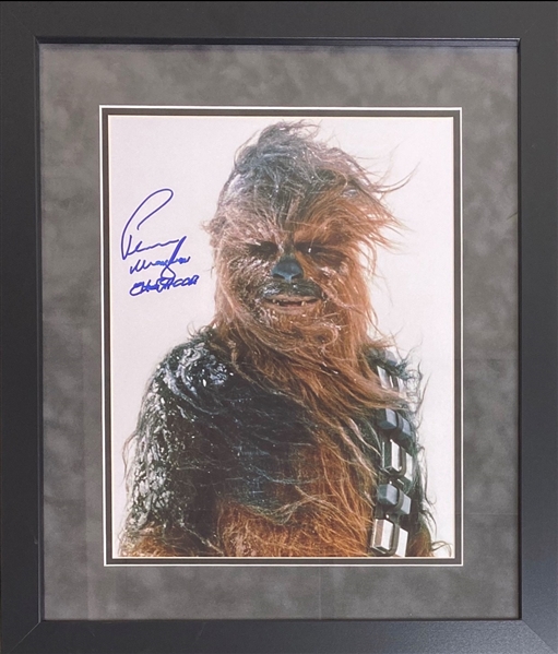 Star Wars: Pete Mayhew Signed 11" x 14" Color Photo in Custom Framed Display (Beckett/BAS Guaranteed)