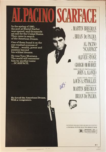Al Pacino Signed 27" x 40" Original Movie Poster for "Scarface" (Beckett/BAS COA)