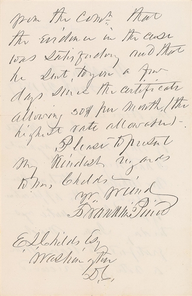 President Franklin Pierce Rare Handwritten & Signed 2-Page 1857 Letter (PSA/DNA)