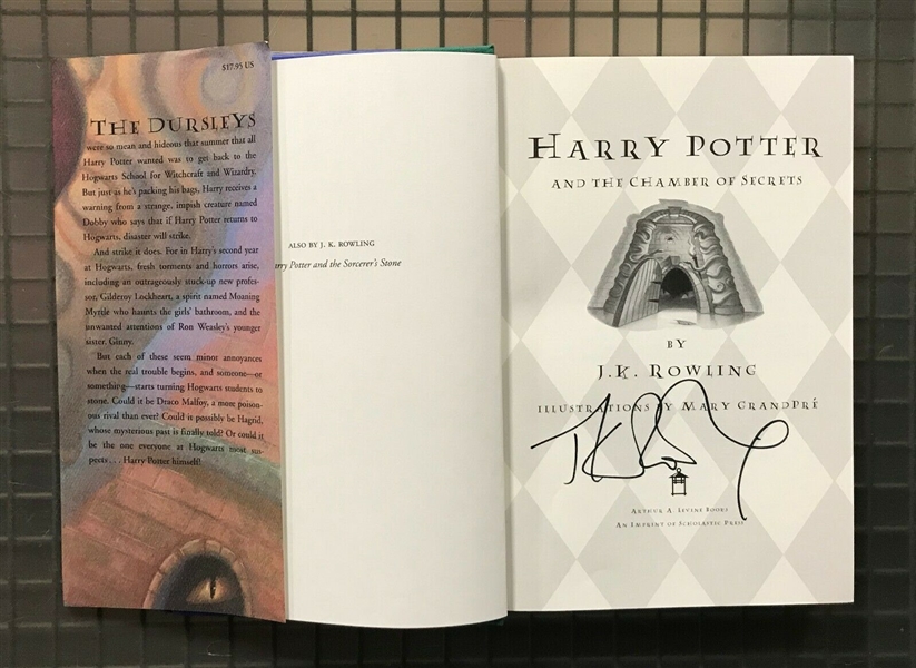 J.K. Rowling Signed 1st Edition Harry Potter & The Chamber of Secrets Hardcover Book (JSA)