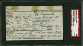 Roy Campanella Unique Handwritten 1946 Biographical Postcard from Nashua Dodgers Minor League Assignment (SGC Encapsulated)(Beckett/BAS Guaranteed)