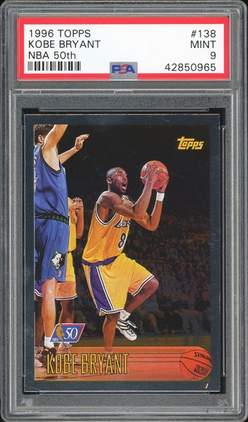 1996 Topps Kobe Bryant NBA 50th Anniversary #138 :: PSA Graded MINT 9