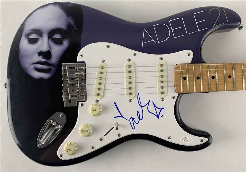 Adele In-Person Signed Stratocaster Style Guitar with Custom Wrap Design :: Exact Video Proof of Signing! (JSA LOA)