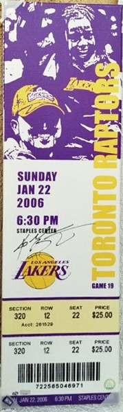 Kobe Bryant RARE Signed Limited Edition 9" x 33" 81-Point Game Ticket Canvas Display (Panini COA)