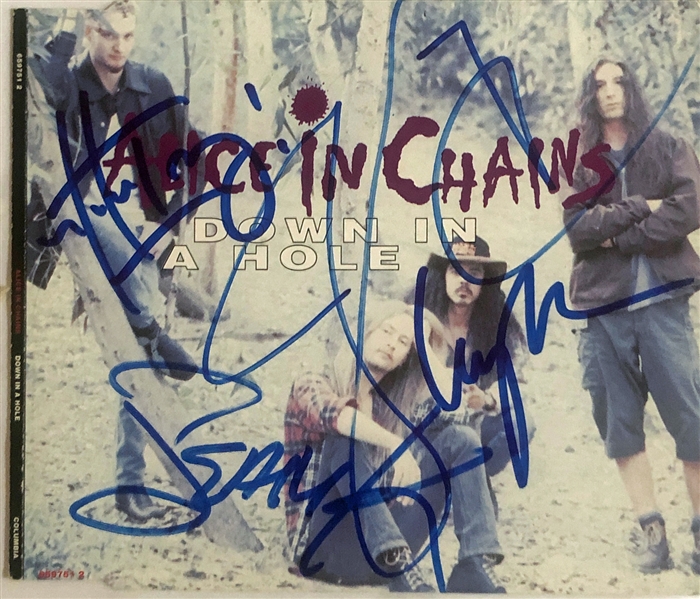 Alice in Chains Group Signed "Down in a Hole" Group Signed CD Single Cover with Layne Staley! (John Brennan Collection)(Beckett/BAS Guaranteed)