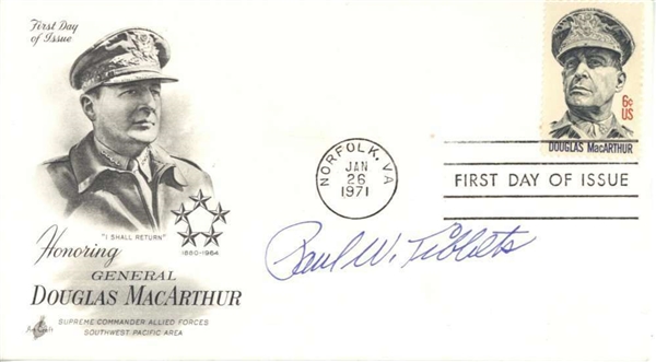 Enola Gay: Paul Tibbets Signed 1971 First Day Cover (Beckett/BAS)