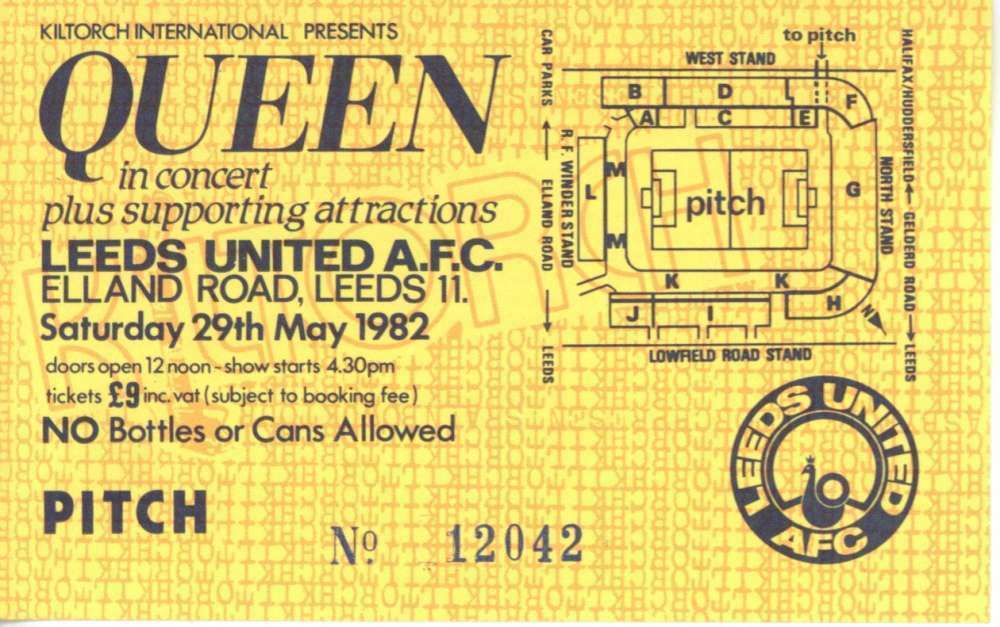 Lot Detail Queen Original 1982 British Concert Ticket