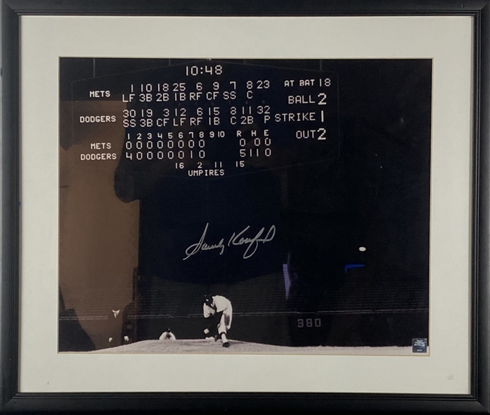 Sandy Koufax Signed 16" x 20" Framed No-Hitter Photograph (Beckett/BAS Guaranteed)