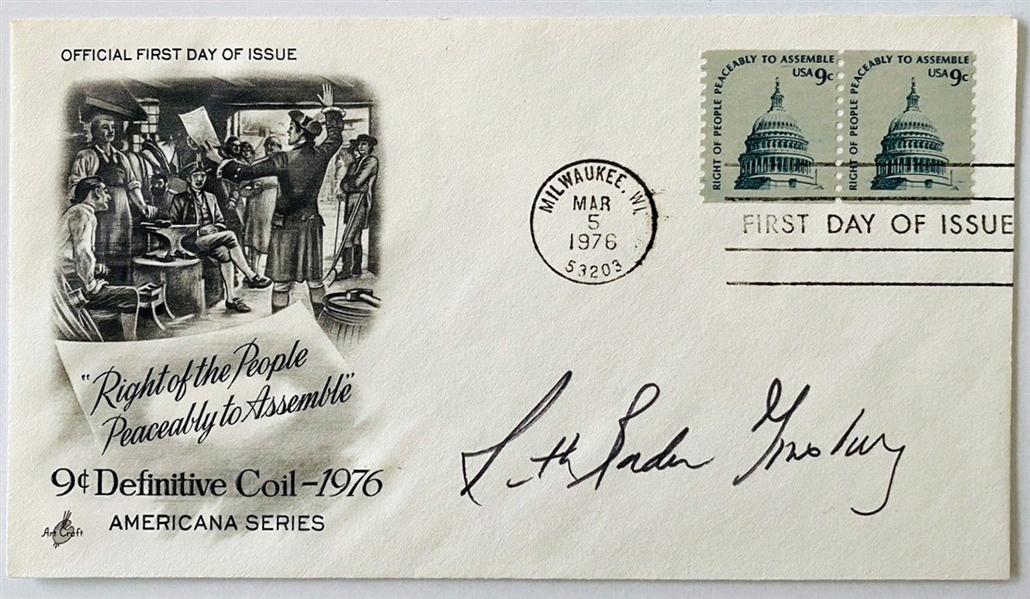 Ruth Bader Ginsburg Signed 3.5" x 6.5" First Amendment Commemorative First Day Cover (JSA LOA) 