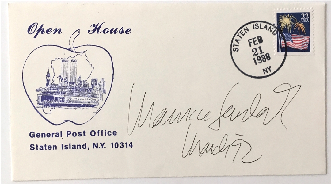 Maurice Sendak Signed 3.5" x 6.5" Staten Island Open House Commemrative Cover (Beckett/BAS LOA)
