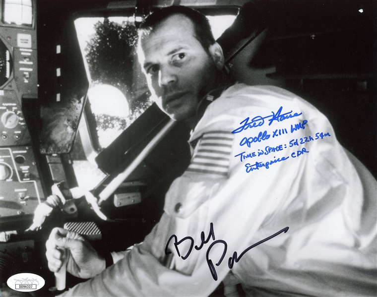 Apollo 13: Bill Paxton & Fred Haise Unique Signed 8" x 10" B&W Photo (JSA LOA)