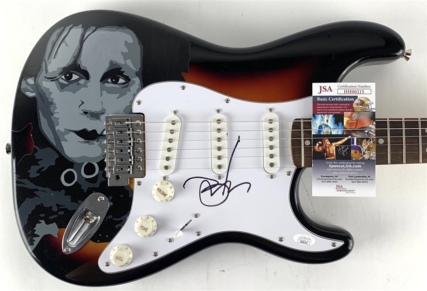 Johnny Depp Signed Fender Squier Stratocaster Guitar with Custom Edward Scissorhands Portait (JSA)
