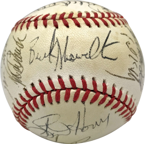 1995 Yankees Team Signed OAL Baseball w/ ULTRA-RARE Rookie Derek Jeter Autograph! (JSA)