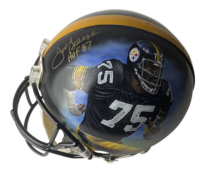 Joe Greene Rare Signed PROLINE Hand Painted Steelers Helmet (JSA)
