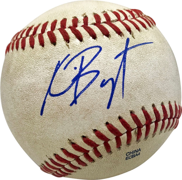 Kris Bryant Signed Pre-Rookie Game Used Southern League Baseball (JSA)