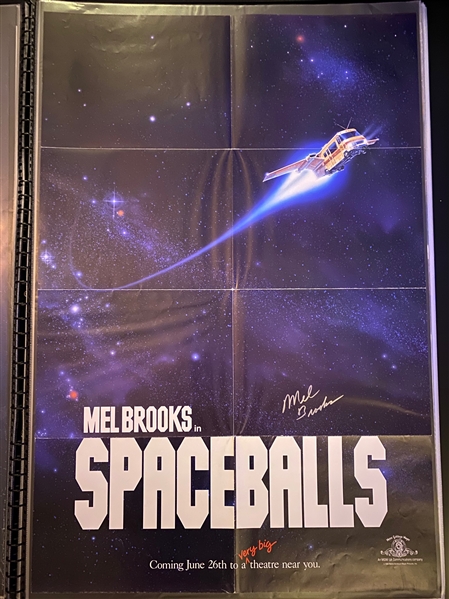 Mel Brooks Signed "Spaceballs" 26 3/4“ x 40” Full Sized Advance Movie Poster (Beckett/BAS Guaranteed)