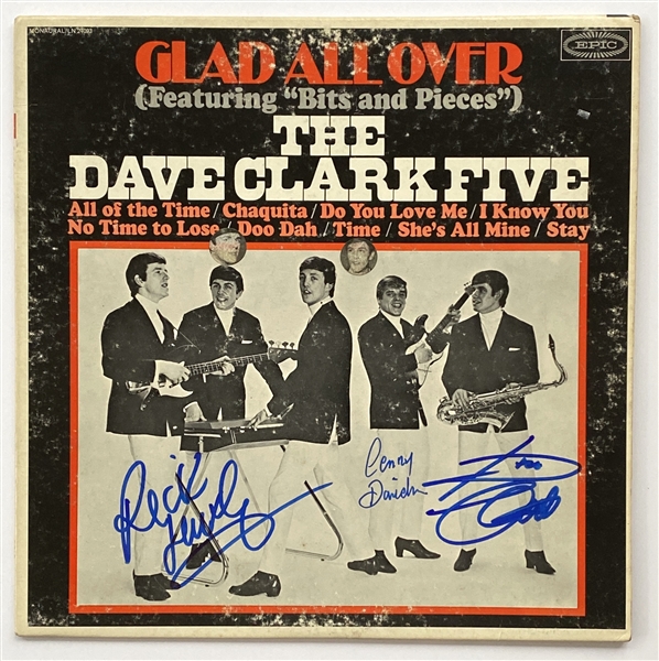 The Dave Clark Five In-Person Group Signed “Glad All Over” Record Album (3 Sigs) (John Brennan Collection) (Beckett/BAS Guaranteed) 