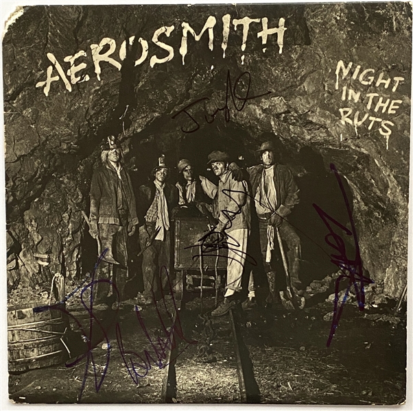 Aerosmith In-Person Group Signed “Night in the Ruts” Record Album (5 Sigs) (John Brennan Collection) (Beckett/BAS Guaranteed)