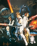 Star Wars Cast Signed 11" x 14" Color Photo with Ford, Hamill, Fisher, etc. (7 Sigs)(Beckett/BAS LOA)