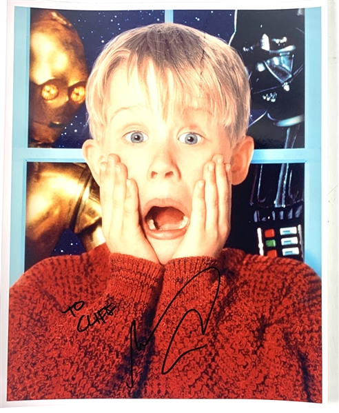 Macaulay Culkin In-Person Signed 8" x 10" Color Photo from "Home Alone" with Signing Proof (Beckett/BAS LOA)