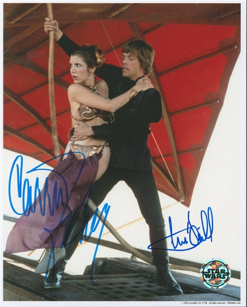 Star Wars: Carrie Fisher & Mark Hamill Signed 8" x 10" Official Pix Photograph from "Return of the Jedi" (Beckett/BAS LOA)