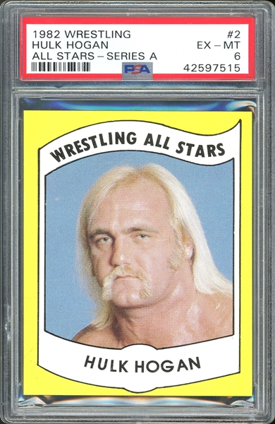 1982 Wrestling All-Stars Series A Hulk Hogan #2 Rookie Card - PSA Graded NM 7