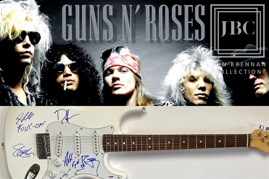 Guns N’ Roses Rare Pristine In-Person Original Members Group Signed Guitar (5 Sigs) John Brennan Collection) (PSA/DNA) (Beckett/BAS Guaranteed)
