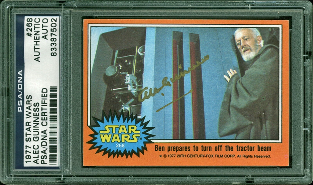 Sir Alec Guinness Signed 1977 Star Wars Trading Card #268 (PSA/DNA Encapsulated)