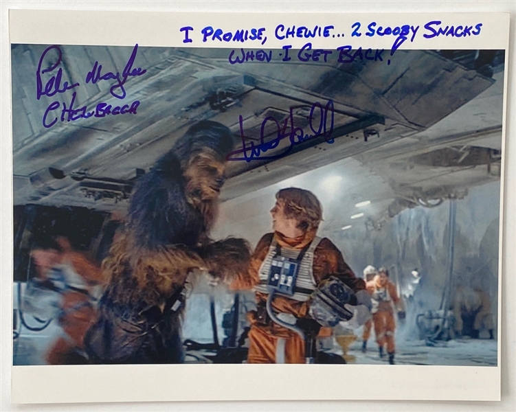 Star Wars: Mark Hamill and Peter Mayhew 10” x 8” Signed Photo from “Empire Strikes Back” (Beckett/BAS Guaranteed)