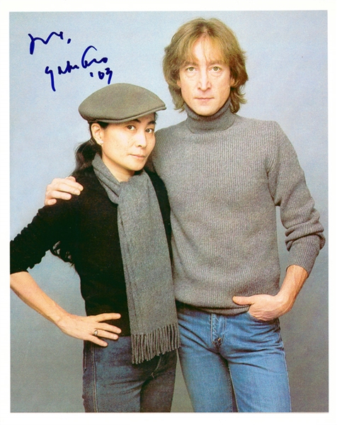 Yoko Ono In-Person Signed 8" x 10" Color Photo with John Lennon :: Exact Photo Proof! (Beckett/BAS Guaranteed)