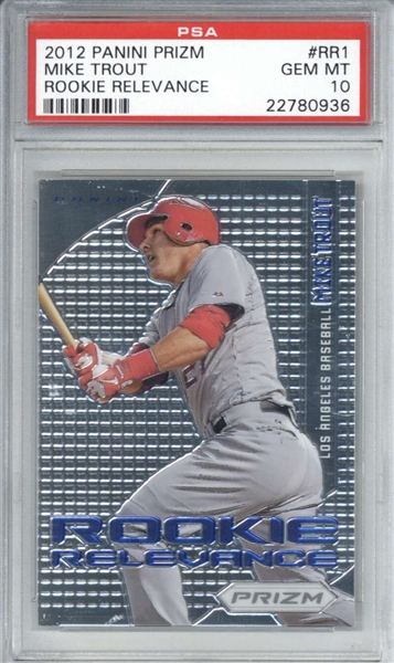 Mike Trout 2012 Panini Prizm Rookie Relevance Trading Card (PSA Graded GEM MINT 10)
