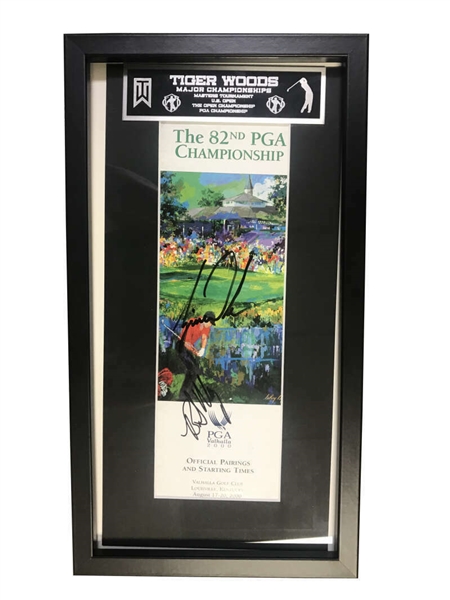 Tiger Woods & Bob May Dual-Signed 2000 PGA Championship Pairing Sheet (PSA/DNA)