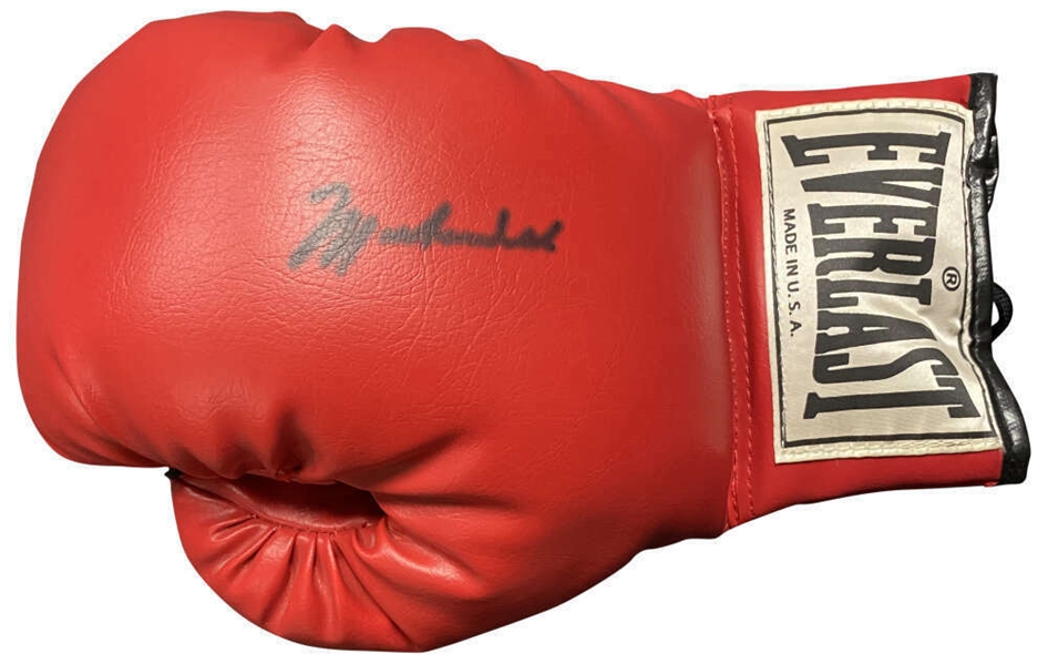 Muhammad Ali Signed Red Everlast Boxing Glove (JSA)