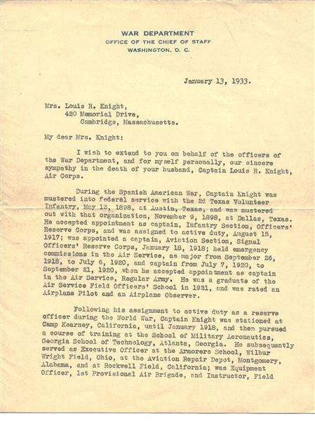 Douglas MacArthur Signed 1933 War Department Letter (Beckett/BAS Guaranteed)