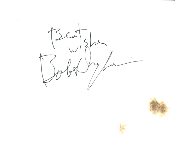 Bob Dylan Signed 4.5" x 5.5" Cut, Dylan adding "Best Wishes" (REAL/Epperson)