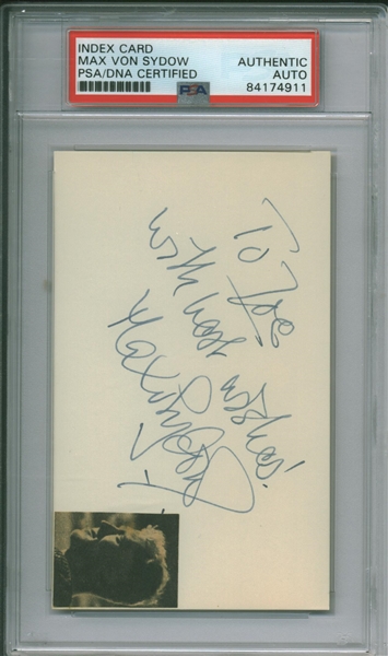 Max Von Sydow Signed 3.5" x 5" Cut (PSA/DNA Encapsulated) 