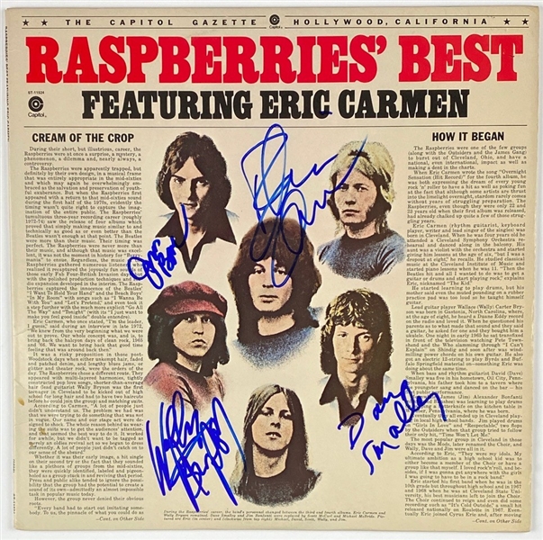 The Raspberries In-Person Group Signed “Raspberries’ Best” Record Album (John Brennan Collection) (BAS Guaranteed)