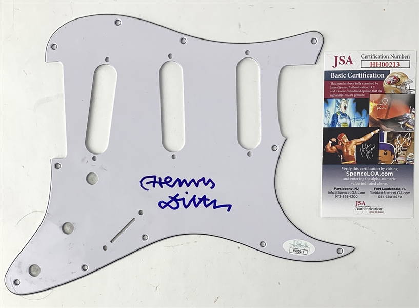 Henry Diltz Rare In-Person Signed Straocaster Style Guitar Pickguard (JSA COA)