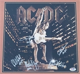 AC/DC Complete Band Signed "Stiff Upper Lip” Record Flat with “AC/DC” Inscriptions (PSA/DNA)