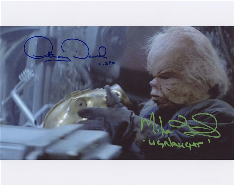 Star Wars: Anthony Daniels C-3PO & Mike Edmonds Ugnaught 10” x 8” Signed Photo from“Return of the Jedi” (Beckett/BAS Guaranteed) 