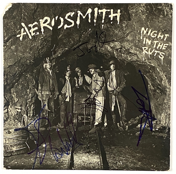 Aerosmith In-Person Group Signed “Night in the Ruts” Album Record (5 Sigs) (John Brennan Collection) (BAS Guaranteed) 
