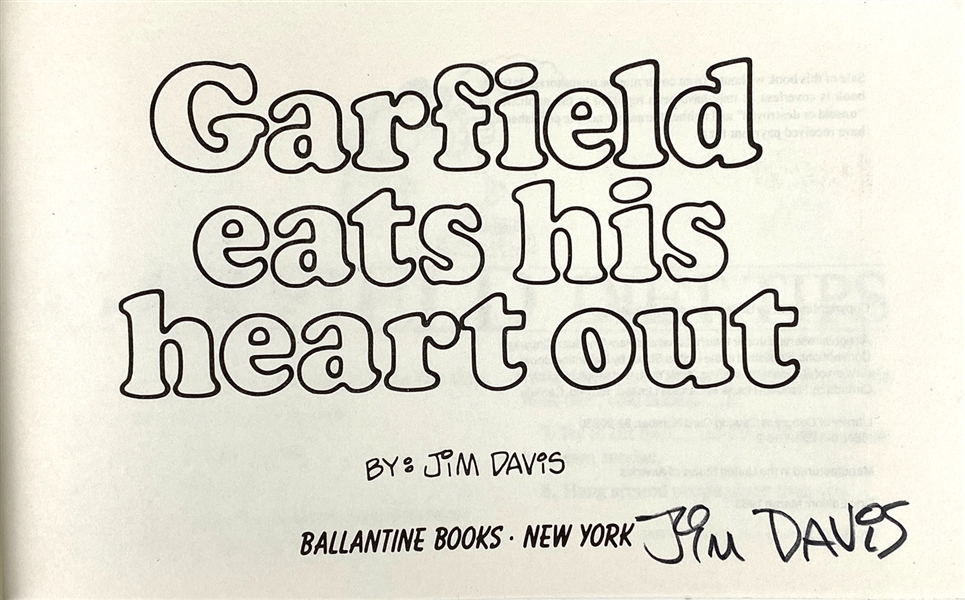 Garfield: Jim Davis In-Person Signed Book (John Brennan Collection) (BAS Authenticated)
