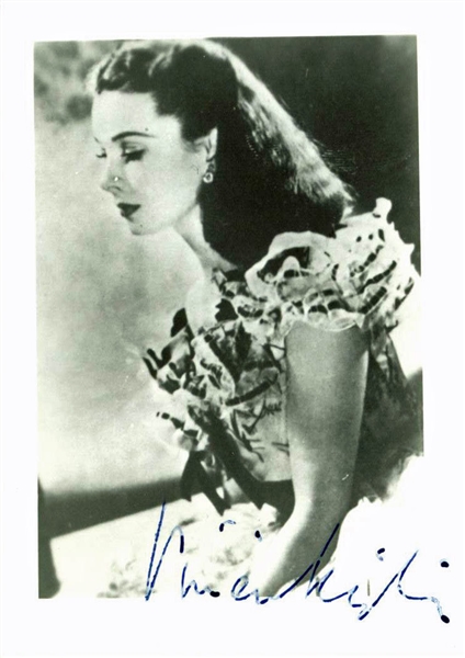 RARE Vivien Leigh Signed 2" x 3" Photograph as Scarlett OHara! (JSA)