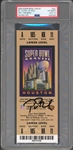 Tom Brady Signed Super Bowl XXXVIII Ticket :: Rare Gold Variantion :: PSA/DNA Graded GEM MINT 10 Autograph!