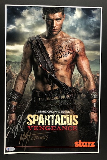 “Spartacus” Cast Signed Mini Poster 11” x 17” (3 Sigs) (BAS Authentication)