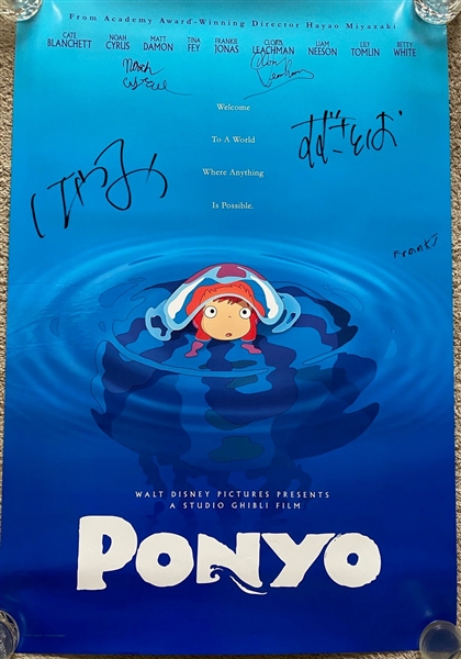 Ponyo Cast Signed 27" x 40" Double-Sided Movie Poster with Hayao Miyazaki, etc. (Beckett/BAS Guaranteed)